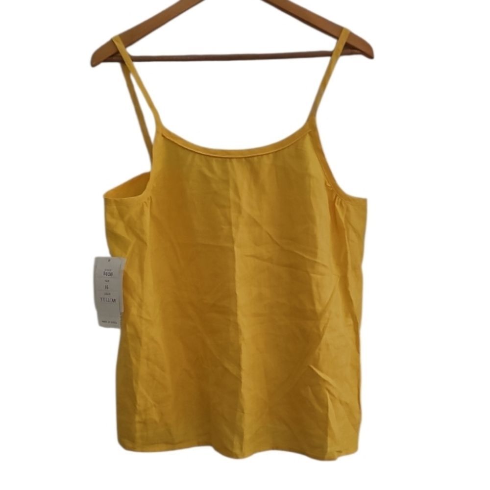 Mijoli 100% Ramie Cami Tank Women’s Yellow Minimalist Summer Top NWT Quiet Lux